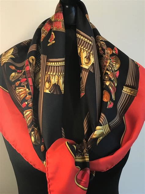 hermes egyptian scarf red and white|hermes scarves for women.